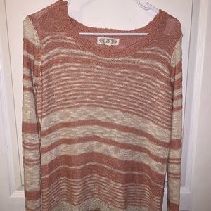 Pink and cream long sleeved top